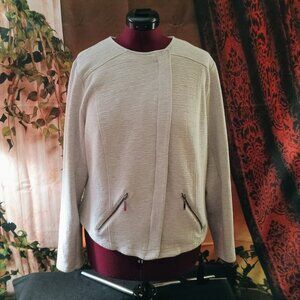EUC: Torrid Sze 3 Studio Double Knit Moto. Ligtht Grey Jacket